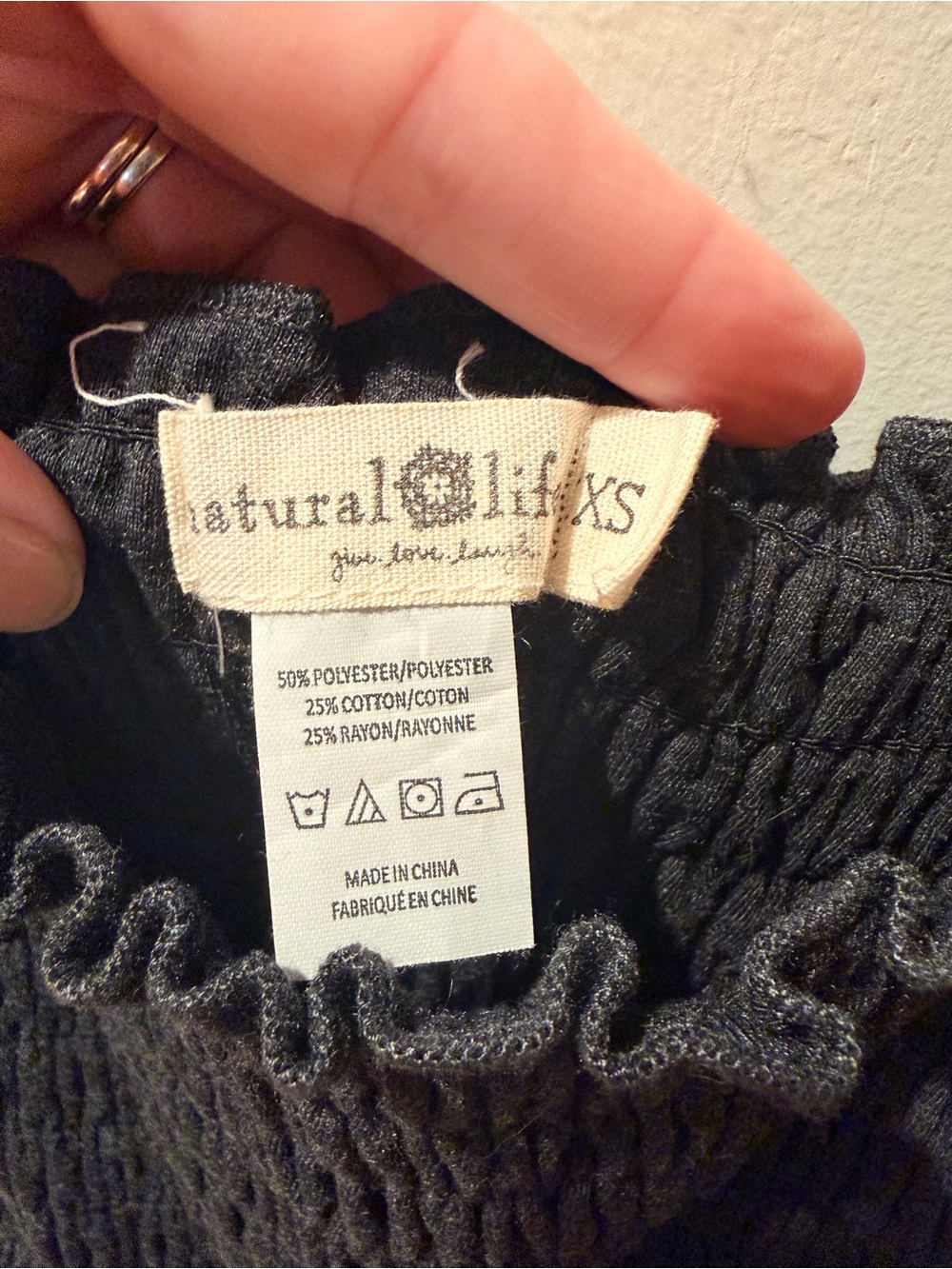NATURAL LIFE Black Smocked Wide-Leg Jumpsuit - Picture 3 of 3
